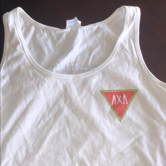 NWOT UNISEX Alpha Phi + Lambda Chi Alpha White Tee - Picture 4 of 8